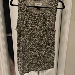 Current/Elliott Olive and Black Leopard Print Tank
